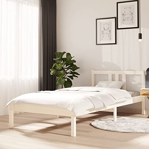 GuyAna Massivholzbett Bettgestell Bed Frame Bett Mit Bettkasten Hausbett Bett Massivholz Weiß 90x200 cm 814870