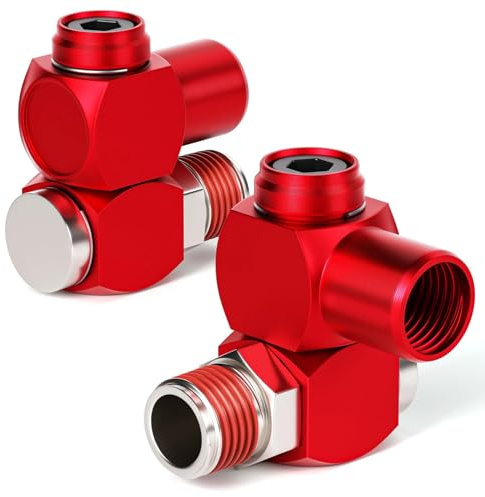 TAILONZ PNEUMATIC Blau 1/4 Zoll Air Tool Drehgelenk 360-Grad-Drehgelenk Luftschlauchanschluss Industrielle drehbare tragbare Druckluftwerkzeug-Adapter（Packung von 2）