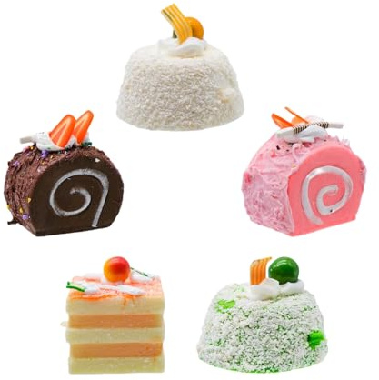 Bakiauli 5 Stück künstliche Kuchen, realistisches Gebäck, künstliche Kuchen, Modell, Fotografie, Zubehör, Dekoration für Ladenzubehör
