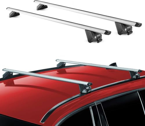 OMAC Dachträger für VW Passat B8 Alltrack/Passat B8 Kombi 2014-23 Silber | TÜV geprüft, bis 100 kg Traglast, T-Nut-Befestigung, für integrierte Dachreling geeignet, Querträger, Grundträger