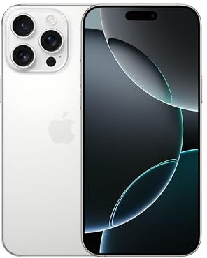 Apple iPhone 16 Pro MAX de 1 TB: Smartphone 5G con Control de Cámara, grabación en 4K a 120 f/s con Dolby Vision y un Gran Salto en autonomía. Compatible con los AirPods; Titanio Blanco