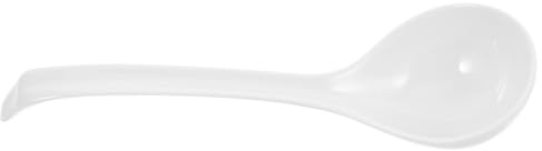 Cuchara Sopera China de Porcelana de Color Claro Mango Largo | Apta para Microondas y Lavavajillas, 10,6 Pulgadas, Uso en Cenas Familiares y Banquetes de Hotel