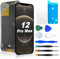 NB+ Screen Replacement for iPhone 12 Pro Max 6.7 LCD Retina HD+ Display COF Touch Screen Digitizer with Repair Tool Kits, Waterproof Tape, Screen Protector