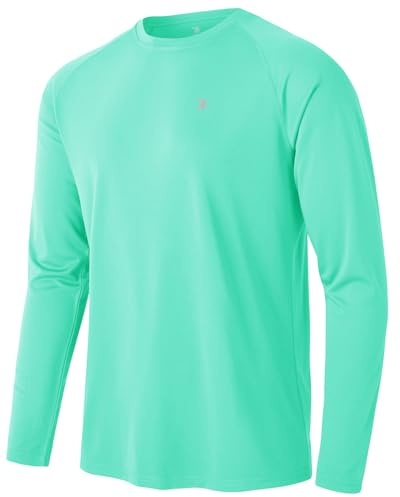 Rdruko Langarmshirt Herren T-Shirts UV Shirt Laufshirt | Leichte Rashguard,UPF 50+ Sonnenschutz,Schnelltrocknend,Atmungsaktiv,Outdoor Sportshirt,Männer Funktionsshirt Sommer