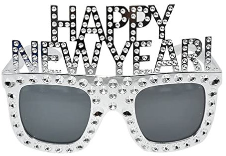 Garneck Funny Year Brille Silbern Partydeko Photo Booth Accessoire Für Erwachsene Jahreswechsel Feier