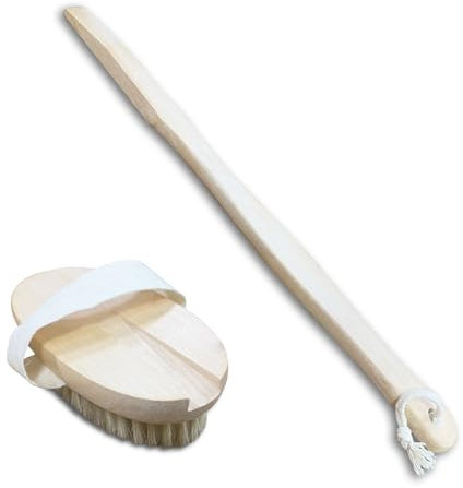 Rückenbürste, Rückenbürste mit Langem Stiel, Duschbürste Badebürste, Rückenbürste, Abnehmbare Trockenbürste, Peeling, Sanft zur Haut