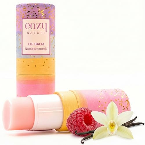 Eazy Nature Naturkosmetik Kinder Lippenpflege XL (6g) – Himbeere Vanille – Rezeptur ohne Mikroplastik & Mineralöl – Mit Bio-Inhaltsstoffen – Geschenk Mädchen