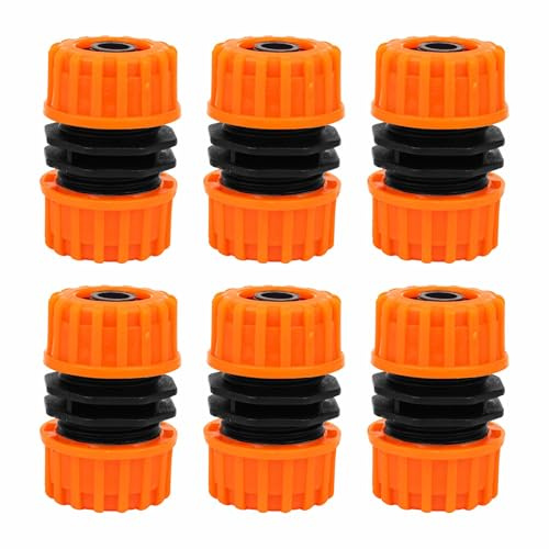 6pcs Hosepipe Repair Connector Extender for 1/2'' Garden Hose Pipe Quick Repair Connection, Hose Connector Set for Quickly Repair Damaged and Leaking Hoses