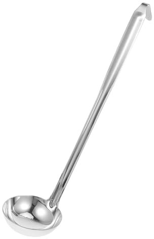 ULTECHNOVO Stainless Steel Soup Ladle Metal Serving Ladles Long Handle Deep Bowl Design for Cooking Stirring Portioning Kitchen Restaurant Accessories