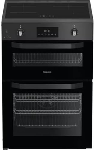 HDE6IDC2SA Electric Induction Cooker – 60cm, Double Oven, Touch Control Hob, Steam Cleaning, Anthracite, A Energy, Easy Clean