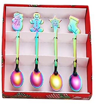 Sharplace 4pcs cuillères à café cuillères à remuer Vaisselle pour Restaurant Usage Quotidien Cuisine Vacances, Coloré