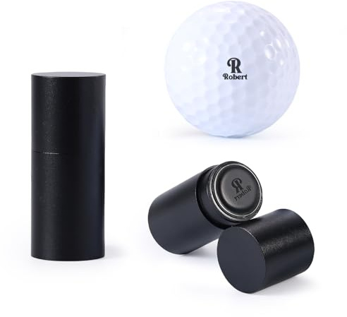 Jeweidea Golfball Stempel Personalisierter Golfball Marker mit Tintenflasche Wiederverwendbares Golfball-Markierungswerkzeug Wasserdichtes Golfgeschenk für Männer, Papa, Ehemänner