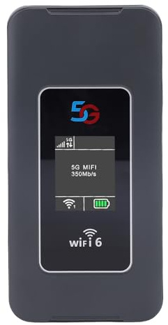 Plyisty Hotspot Mobile 5G, Wifi 6, 2,4 Ghz, 5,8 Ghz, Router Portatile Con Slot Per Scheda SIM, 32 Dispositivi, 8000 Mah, Supporto Internet Mobile 4G LTE, Per Viaggi, Casa, Lavoro