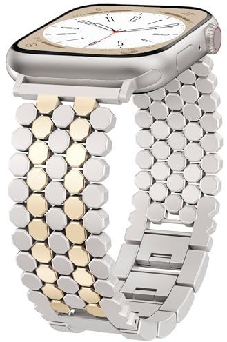 Metallarmband i Bihoningsdesign för Apple Watch 38/40/41/42/44/45/46/49 mm – Elegant Damarmband Kompatibelt med iWatch Serie 11 10 9 8 7 6 5 4 3 2 1 Ultra SE