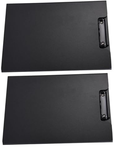 Ipetboom 2 pièces Lot de Porte-blocs Multifonctionnels Noirs Porte-documents Légers et Planchettes Écriture Dossiers Pratiques pour Bureau École et Réunion