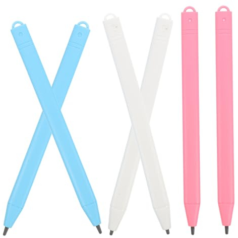 BESPORTBLE 6Pcs LCD Writing Tablet Stylus Pens Set, Digital Drawing Pen Replacement for LCD Board Accessories, Pressure Sensitive Stylus for ’ Drawing Tablets in White, Light Blue, and Light