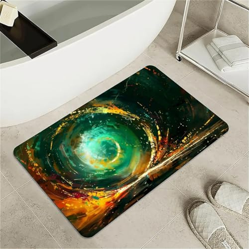 OBASDFD Tappetino Da Bagno Oro E Nero - Tappeto Antiscivolo In Pietra Di Diatomite, Assorbente Ad Asciugatura Rapida For Cucina(#17,16x24Inch (40 * 60cm))