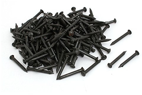 sourcing map 200 Pièces Clous 1 pouce Longueur Carbone Acier Noir | Point Mur Ciment, Quincaillerie