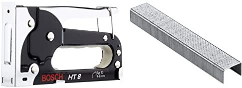 Bosch Professional Handtacker HT 8 (Holz, Klammertyp 53) & Bosch Home and Garden 2609255820 Tackerklammern, 8 mm