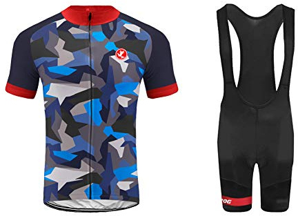 UGLY FROG Kinder Radsport Bekleidung- Jungen Fahrrad Trikot-Set(Trikot Kurzarm+Kurz Radhose)/Radtrikot Kurzarm/Kurz Fahrradhose mit Sitzpolster(Radsport Anzug)