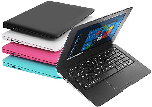Bigmachine Computer Laptop Mini 10,1 Zoll 32 GB Windows 10 ultradünnes und leichtes Netbook Quad Core PC HDMI USB Webcam Netflix YouTube QWERTZ Layout (Schwarz)