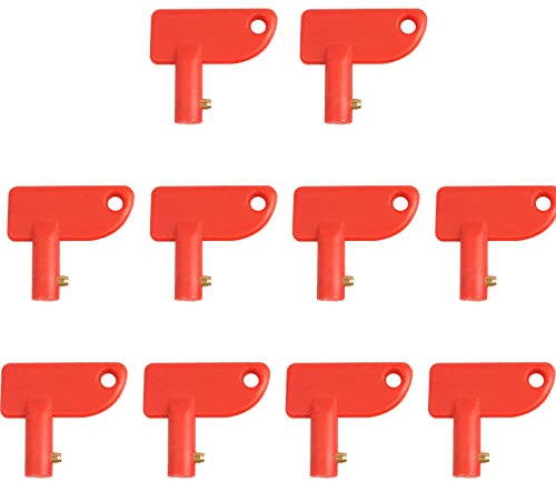 10 Stück Schlüssel für Batterietrennschalter für Auto, Auto, Boot, Batterietrenner, Isolationsschalter für Auto, Marine, Boot