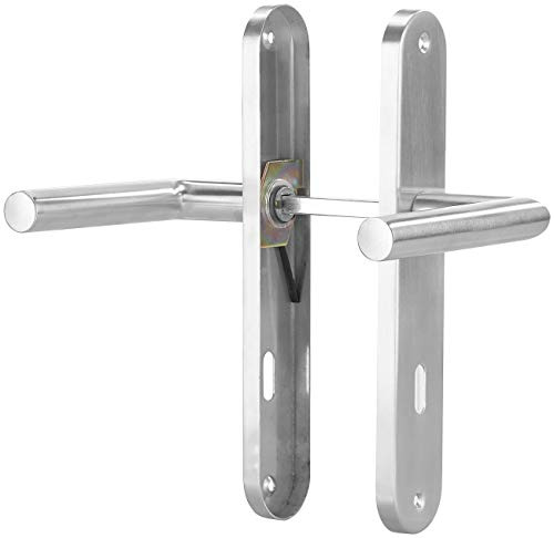 AGT Türgriff Langschild: Modernes Edelstahl-Türbeschlag-Set, 2 Türklinken Versandrückläufer (Türgriff Edelstahl Langschild, Edelstahl-Langschild-Türbeschläge, WC)