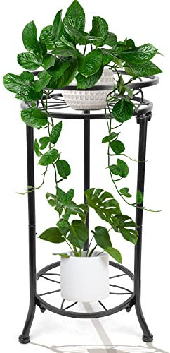 MA3TY Pflanzenständer Metall-Blumenständer,Blumentopfhalter für Drinnen & Draußen,Schwarz