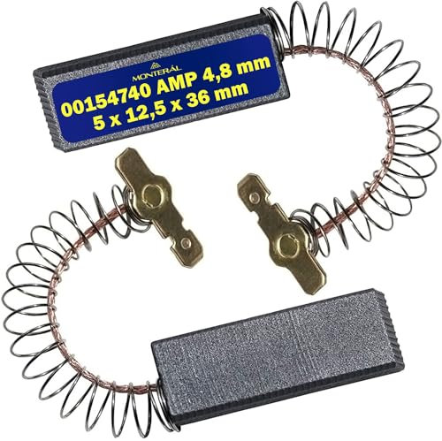 2 Piezas Escobillas Carbon para Motor Lavadora 5 x 12,5 x 36 mm 00154740 para Bosch Garantía de 10 Años - MONTERAL