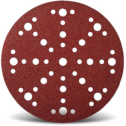 Wfix PRO Red Fire Wasserfeste Schleifscheiben 150mm Klett 48-Loch-Perforation für Exzenterschleifer | Körnung P100 medium - 100er extra langlebig Schleifpapier Set für Holzschliff & Karosseriebau