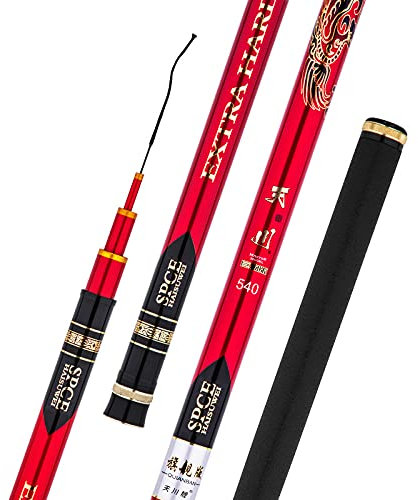 LEFAH Hand Angelrute 19 Tune 3,6 Mio. 10m Carbon Ultralight Superhard (Size : 7.2 m)