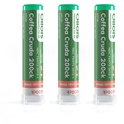 OLLOIS Coffea Cruda 200ck Organic, Lactose-Free, Kosher Homeopathic Medicine, 80 Pellets (Pack of 3)