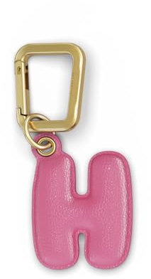 UNTAGS - Charm Buchstabe H - Material mit Ledereffekt - inklusive Goldener Metallschnalle - Rose