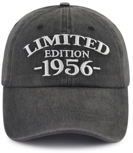 Xullaxth Limitierte Auflage 1950 1951 1952 1953 1954 1955 1956 1957 1958 1959 Mütze für Herren und Damen, verstellbare Baseballkappe aus Baumwolle, 1956 Schwarz, Einheitsgröße