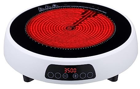 LeGDOr Stufa elettrica in Ceramica da 3500 W ad Alta Potenza per Uso Domestico, Non Raccoglie pentole, fornello a induzione Rotondo, fornello da tè, Blu