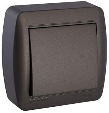 Interruptor Simple Conmutado Cruzamiento Solera Mural 7,4 x 7,2 x 2,8 cm 250 V 10 A Grafito