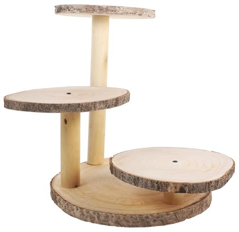 COLLBATH Holz Cupcake Ständer Mehrstöckiger Tortenständer Für Elegante Dessertpräsentation Rustikales Design Für Hochzeiten Partys Und Gartenanlässe Teilig