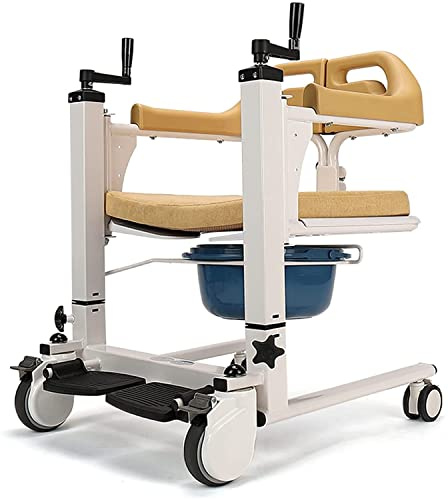 Patientenlift-Rollstuhl, Transferstuhl für zu Hause, tragbarer Transportrollstuhl aus Stahl, Patientenlifthilfe mit 180° geteiltem Sitz, Nachtstuhl mit Töpfchen für Senioren, behinderte ältere Mensch