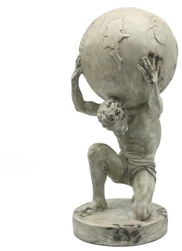 Lukitas Atlas Holding Up World Statue and Sculpture, Lifting The Earth Figurine Decor, Creative Ornament for Home Office Living Room, Resin 11.5''
