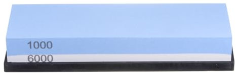 QUARKZMAN 2pcs Couteau Affûtage Pierre Ensemble 1000/6000 Grain Couteau Affûtage Pierre avec Caoutchouc Base Aiguiseur Pierre à Aiguiser pour Couteaux Ciseaux Cuisine Aiguiser, Bleu/Blanc