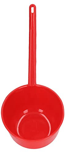 Cuillère à Eau en Plastique, Louche à Eau en Plastique Haute Résistance de Grande capacité, Manche Long, Idéale pour le Jardin, la Cuisine et la Salle de Bain (rouge)