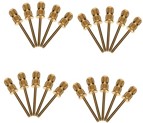 Broca para Manicura 2, 35mm Metal Dorado, 20 Piezas para Lijado | Repuesto para Uñas Naturales Gel, Uso Personal o Spa, Resistente a Corrosión y Óxido