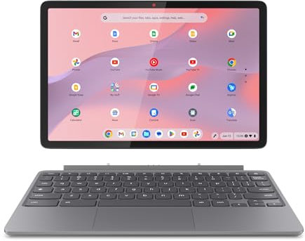 Lenovo IdeaPad Chromebook Duet | 11 Inch FHD+ 1200p Laptop | MediaTek Kompanio 838 | 4GB RAM | 128GB eMMC | Chrome OS | Luna Grey USI Pen 2 | Folio Stand + Folio Keyboard