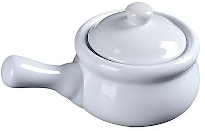 Ceramic steaming bowl，Ceramic Saucepan Coffee Heater Cookware Coffee Warmer Stock Pot Egg Custard Cups Steaming Cup Non- Stick Saucepan Soup Pot with Lid Dessert Bowl with Lid Mini Ceramics White