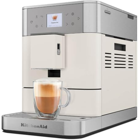 KitchenAid Kaffeevollautomat KF6-15 Getränke Porcelain | Von der Bohne zur Tasse: Espresso, Cappuccino und Latte auf Knopfdruck; automatischer Milchaufschäumer, 4 Profile, leise
