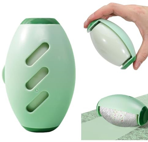 Wiederverwendbar Fusselrolle, Waschbarer Tierhaarentferner Fusselrolle, Waschbare Klebrige Gel Fusselrolle Ball für Haustier Haar, Wiederverwendbarer Fusselroller für Kleidung,Reisen,Haus (Grün)