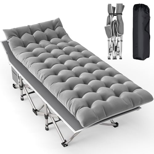 Feldbett Klappbar mit Matratze, Klappbett Leicht bis 208kg, Campingbett Klappbar Gästebett mit Tragetasche Outdoor Bett für Garten Strand Reisen Camping Bett Campingliege Erwachsene