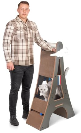 CanadianCat Company | Design-Kratzmöbel Eiffelturm | Kratzbaum, Kletterturm | 78 x 33 x 125 cm
