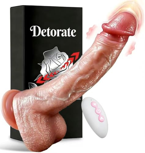 Realistic Thrusting Dildo Vibrator Sex Toys, Suction Cup Dildo Couples Sex Toys for Women with 5 Thrusting Rotating & 9 Vibrating & Heating Mode, Female Adult Sex Toy for G-Spot with Remote Control