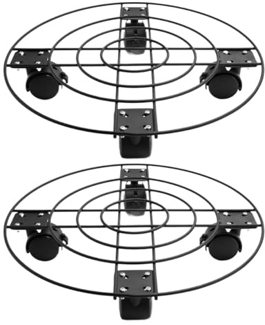 Support de avec roues, support en pot avec roues, support pour végétales de chargement 2x - base de roue végétale en pot rond pour figuier, cactus, succulent,